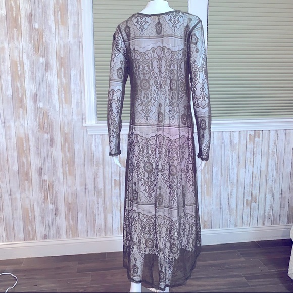 Paper & Tee Olive Green High Lo - long sleeve- GoRgEoUs lace Top - Picture 2 of 5